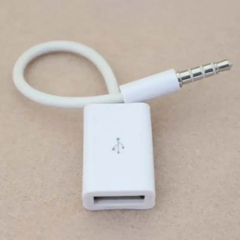 

3.5mm male AUX to USB 2.0 female cable adapter cable, used for audio car stereo cable of music player.