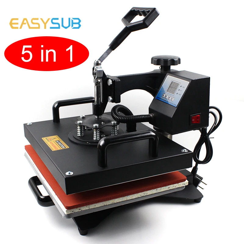

Combo Flat 5 In 1 Sublimation Heat Transfer Machine Printing Machine On Clothes Mug Cap Plate Heat Press Machine