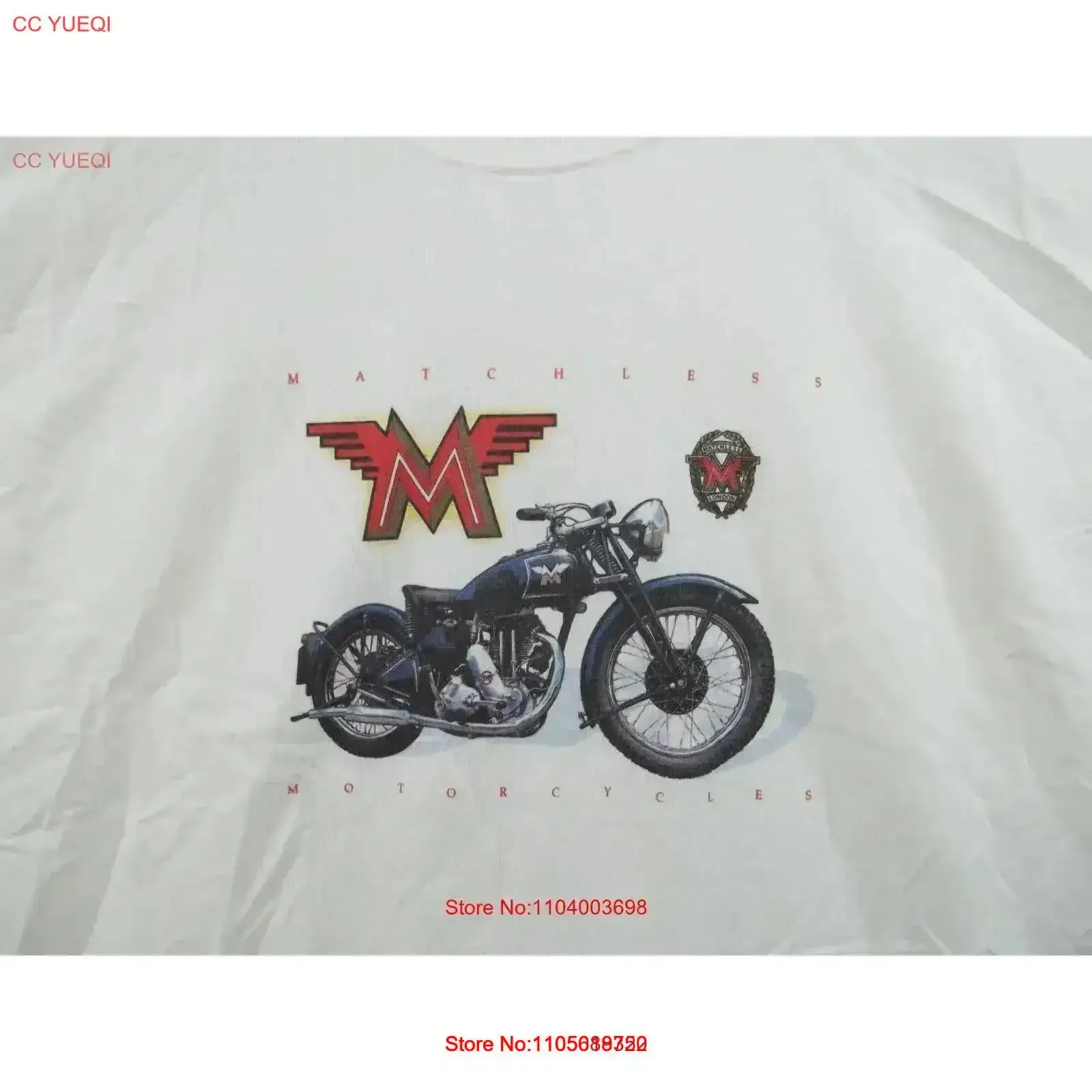 MATCHLESS MOTORCYCLES MENS WHITE GRAPHIC T SHIRT SIZE 4XL EUC vintage Washed homme streetwear Casual Slightly vintage Washed