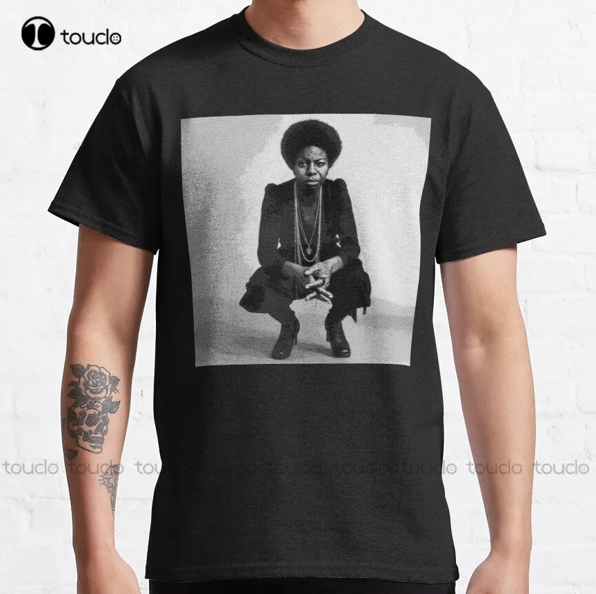 Nina Simone Classic T-Shirt Mens Fishing Shirts Custom Aldult Teen Unisex Digital Printing Tee Shirt Xs-5Xl Fashion Funny New