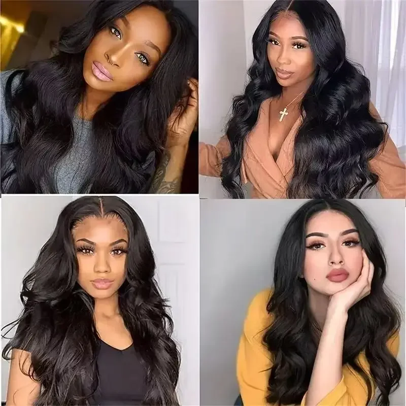Highlight  Body Wave Lace Front Wig,  Transparent Lace Human Hair Wig, Brown with Honey Blonde Highlights for Women