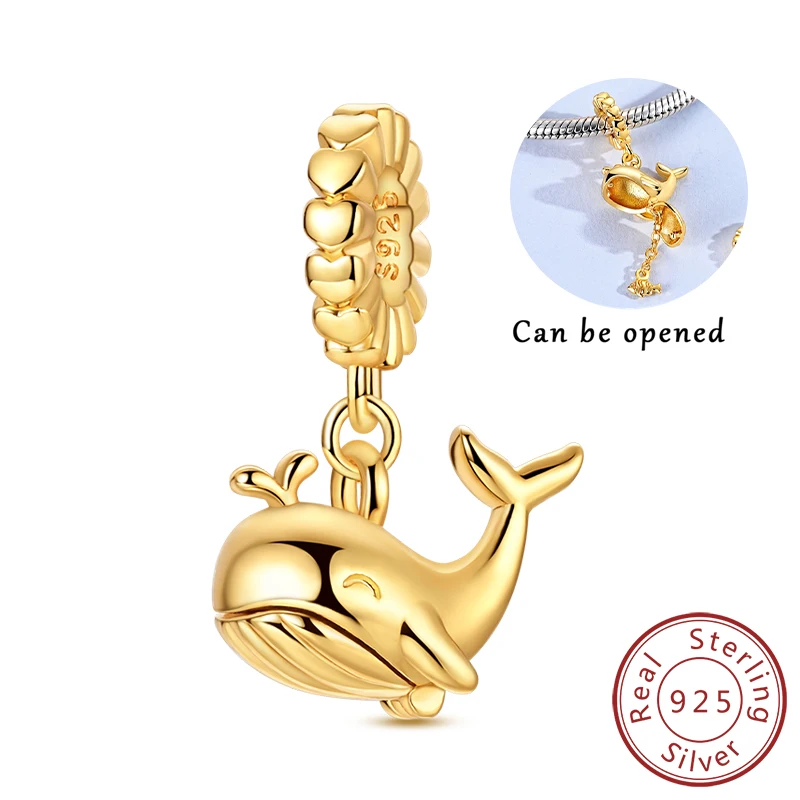 Goud Originele Charm Bead 925 Sterling Zilver Luipaard Kruis Hond Bot Aarde Vliegtuig Charm Fit Armbanden Hanger Vrouwen DIY Sieraden