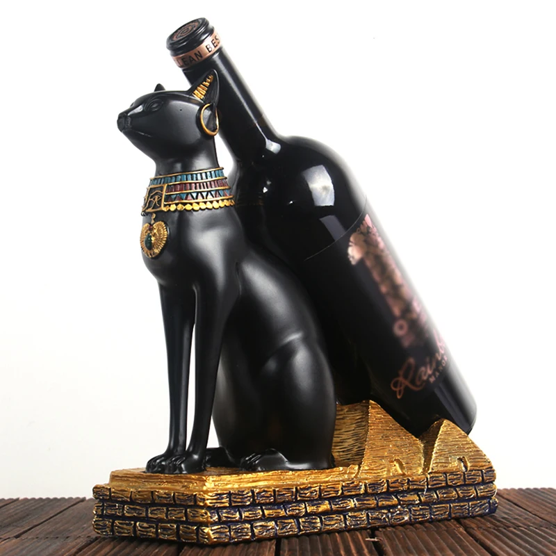 

Resin Egyptian Cat And Dog God Creative Wine Rack Bottle Holder Home Decoration Accessories Modern Figurines Interior