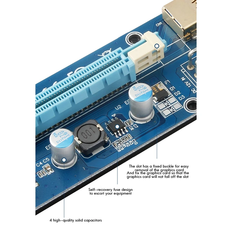 Top-External Extension Cable 1X To 16X Adapter Board VER009S 1 For 4 External Graphics Card PCI-E