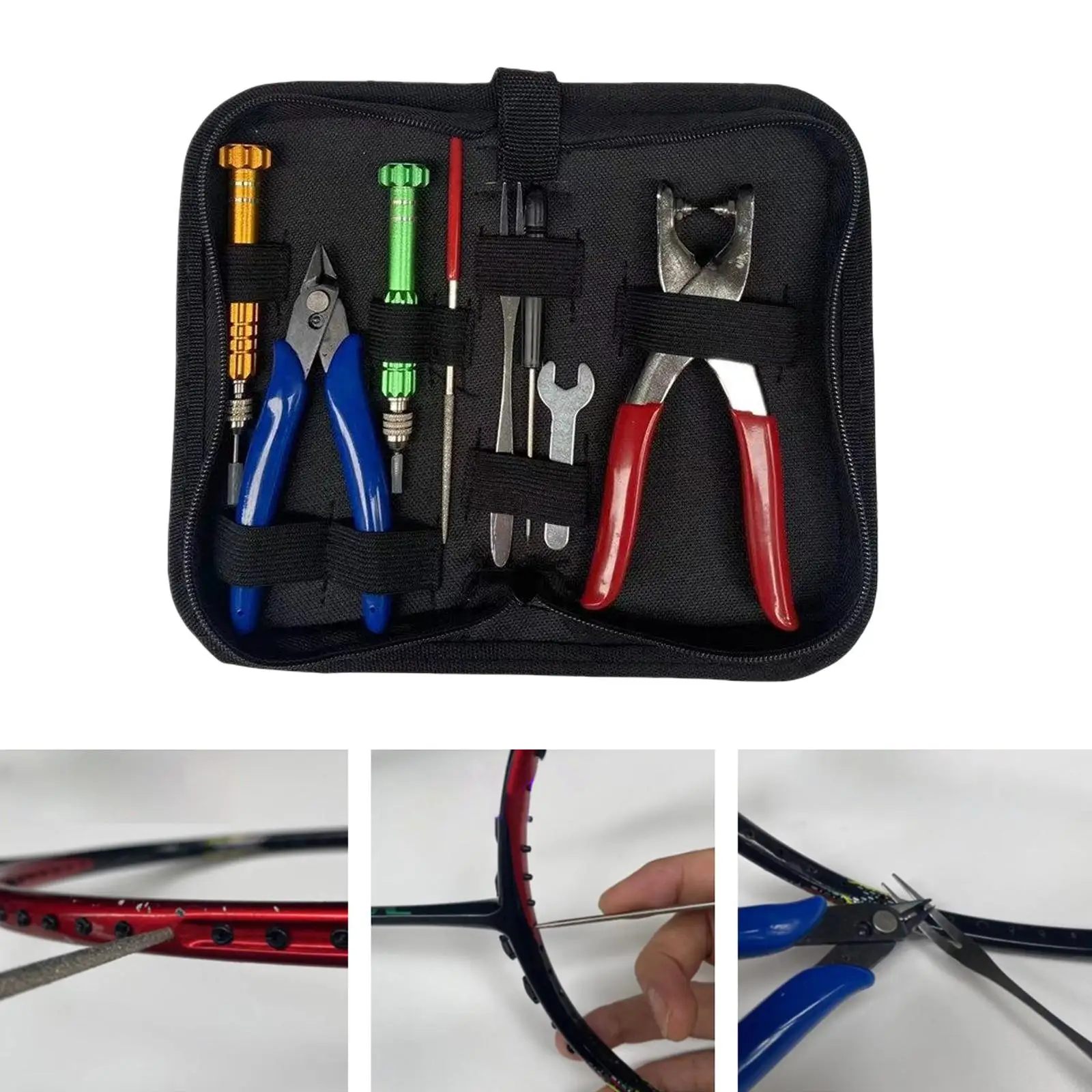 Starting Stringing Clamp Tool Kit Stringing Machine Tools Portable String Cutter Badminton Racket Plier for Repairing Equipment