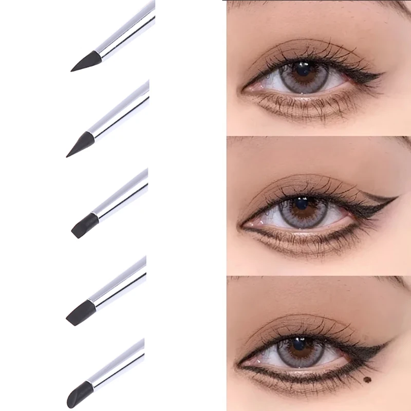 多目的眉毛口紅ブラシ黒シリコーンアイライナーブラシブレード使いやすいネイルペイントペン目整形メイク