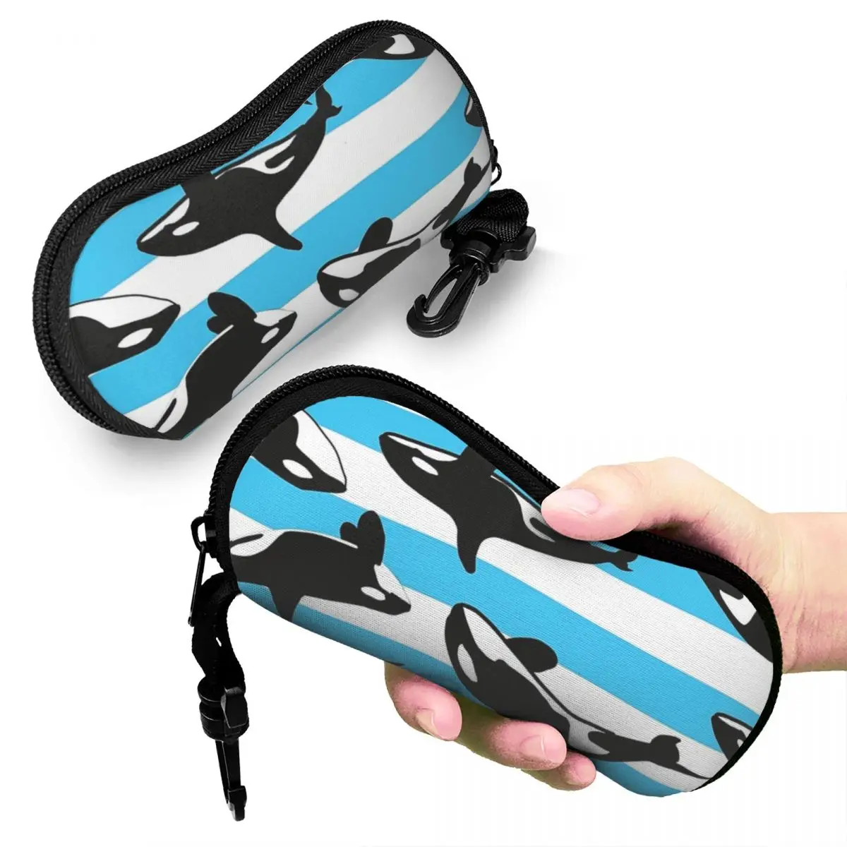 

Orca Killer Whale Shell Glasses Case Portable Sunglasses Box Women Men Soft Eyeglasses Bag Pouch