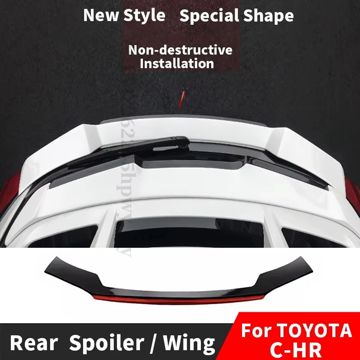 

Universal Rear Spoiler Tail Wing For Toyota CHR C-HR 2018 2016 2017 2019 2020 Tuning Decoration Accessories Body Kit Trunk Lip