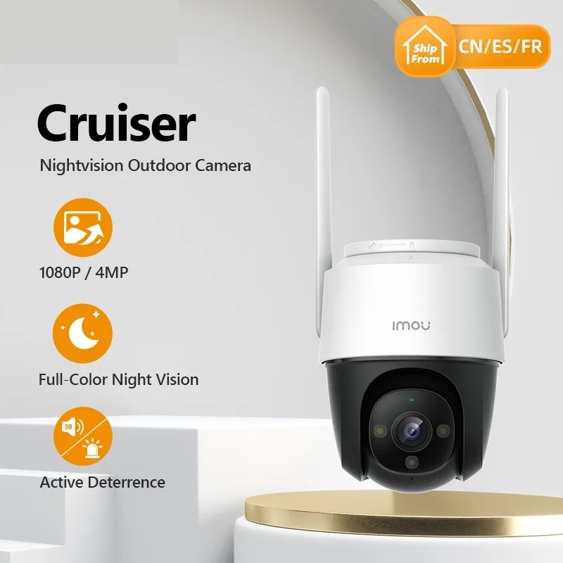 Go! Imou Cruiser Wi-Fi Camera Dual Antenna Outdoor IP67 Weatherproof Audio Recording Camera AI Human Detection Camera