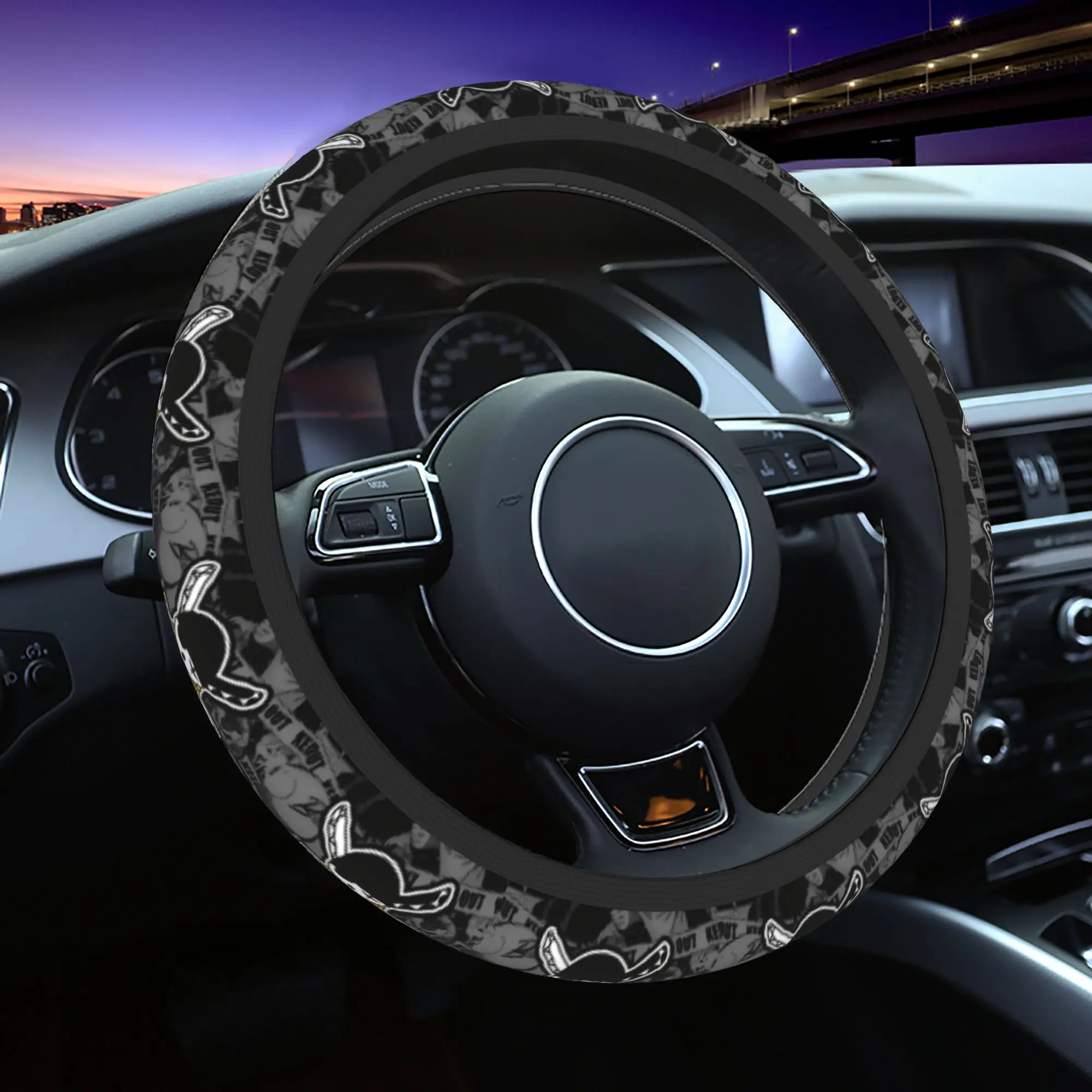 One Piece Zoro Car Steering Wheel Cover 37-38 Anti-slip  Auto Steering Wheel Protector Colorful Car-styling Interior Accessories