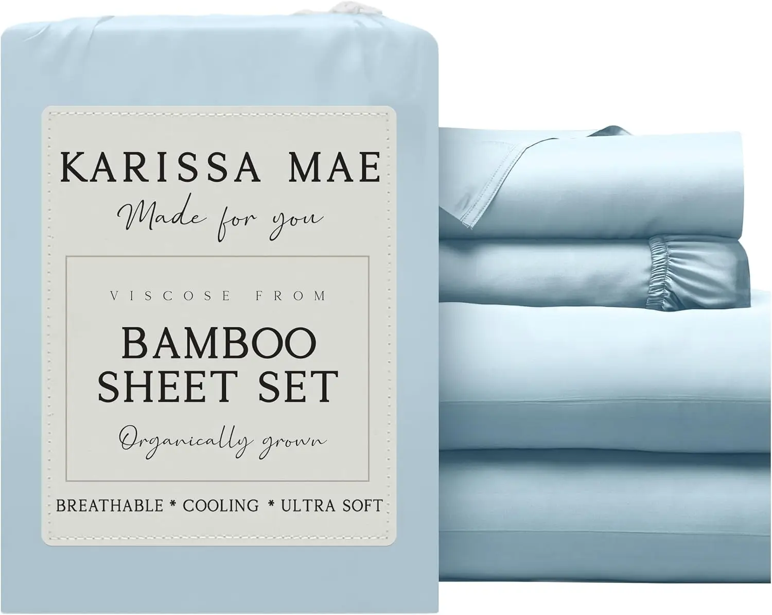 

Luxuriously Soft Queen Sheet Set | 100% FSC Certified Bamboo Viscose | Cooling & Deep Pocket with Corner Straps