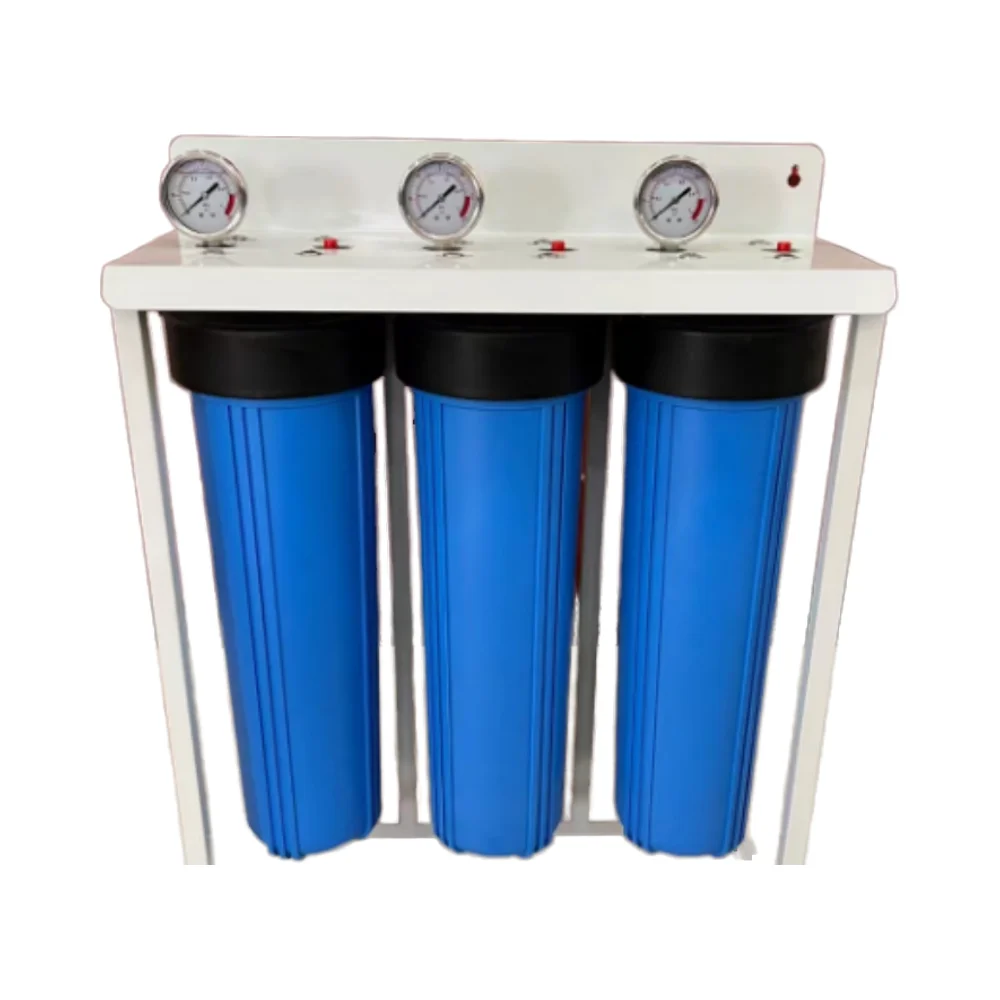 

High Quality Jumbo Big Blue 20inch PP 3 Stage Plastic PP Cartridge Filters Housing with Manometer for Water Treatment