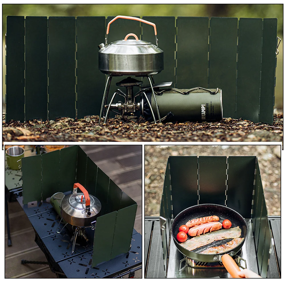 

Foldable Portable Card Stove Windscreen Lightweight Windproof Cooking Burner Windshield for Outdoor Camping for Camping