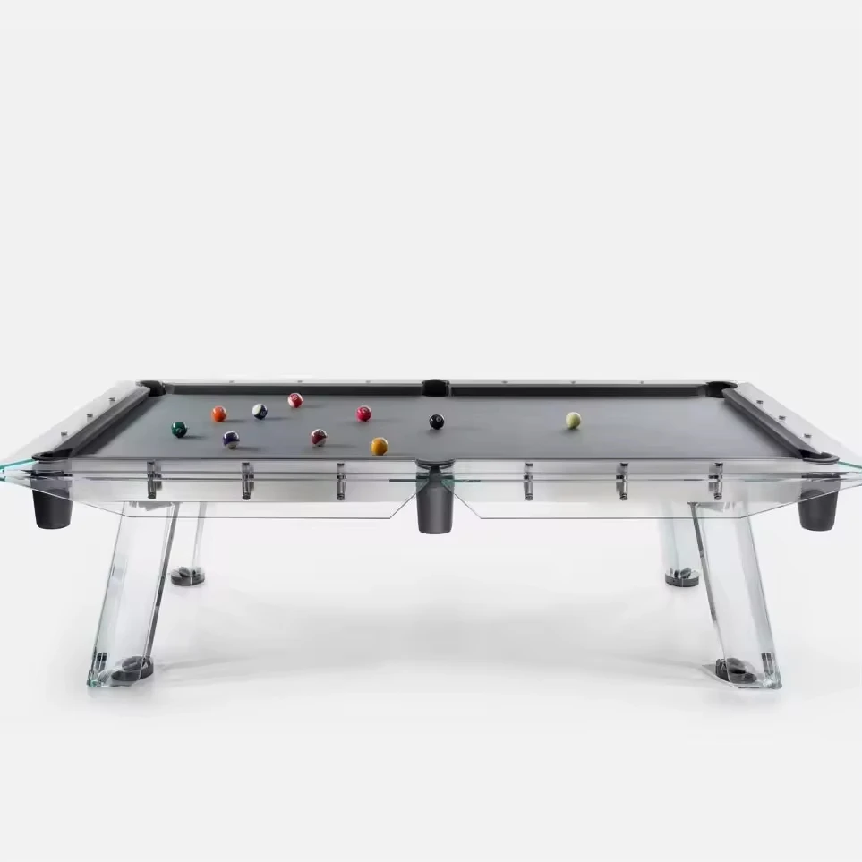 Outdoor 9ft 9 Ball Pool Table with Solid Wood Legs and Wool Cushion