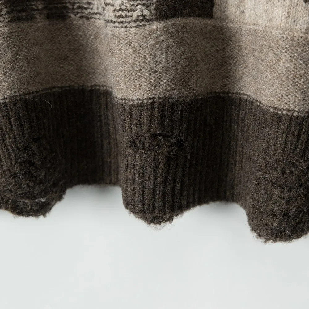 Desfiado rasgado buracos grunge goth vintage suéteres designer de malha roupas de inverno pullovers topos para mulheres meninas streetwear