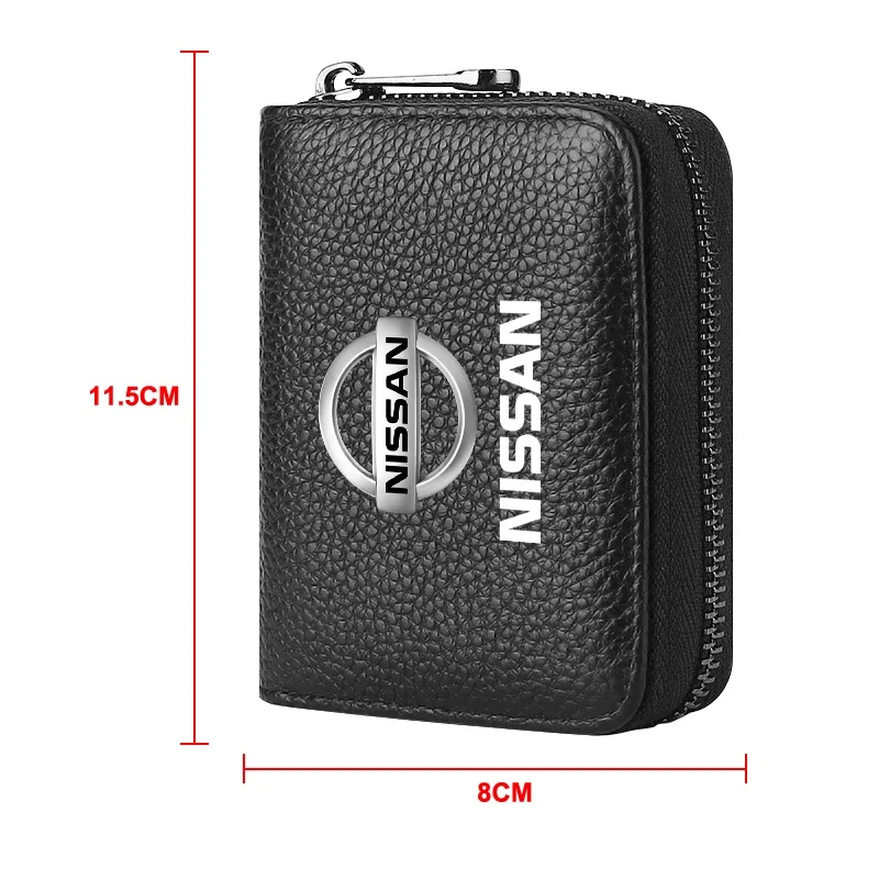 New Leather Men Car Driver's License, ID Card, Bank Card Wallet For Nissan Nismo Tiida Teana Skyline Juke X-trail Almera Qashqai