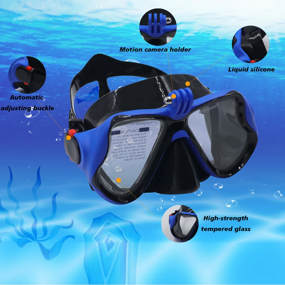 Professional Underwater Mask Camera Diving Mask Swimming Goggles Snorkel Scuba Diving Camera Holder For GoPro