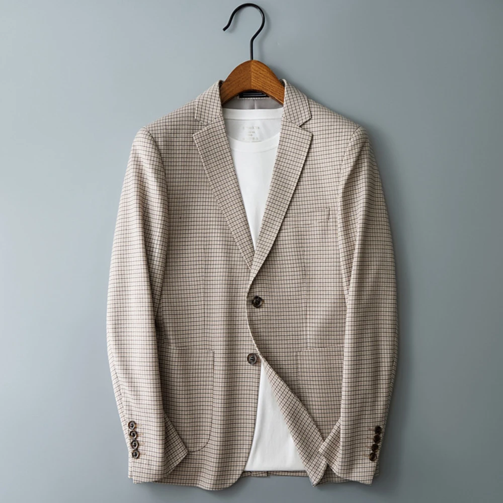 

Men's Classic Suit Jackets Regular Fit Plaid 2-Button Blazer for Formal & Casual Events