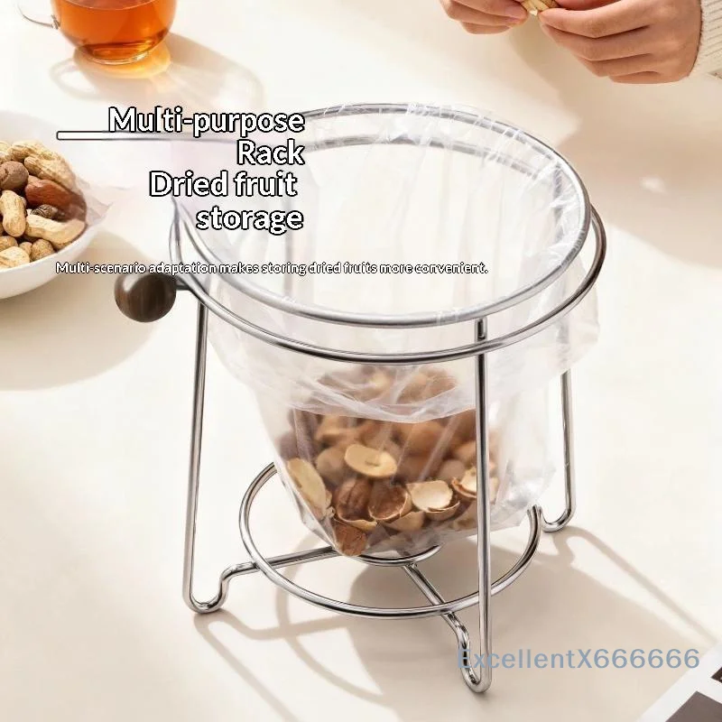 Stainless Steel Trash Bag Holder With External Pressure Ring Easy Bag Installation For Kitchen Home Waste Disposal