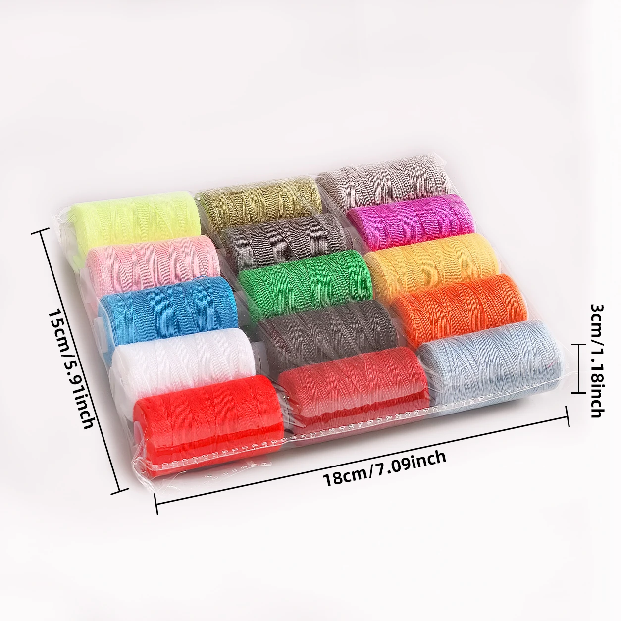 15 Colors Polyester Sewing Thread Spools All Purpose Mending Thread Set