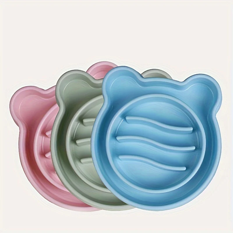 1pc Haustier Anti-Erstickung schale, Anti-Rutsch-Katzen schale, Hundefutter schale, Hundefutter platte, Hunde reiss chale, Hunde-Slow-Food-Schüssel