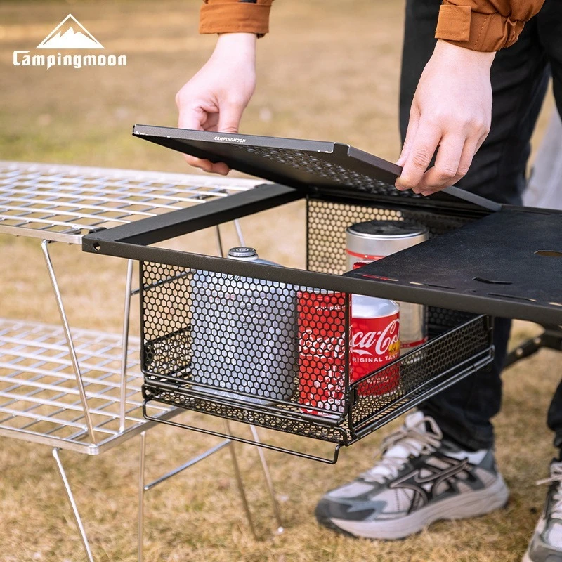 CAMPINGMOON CK-23BF hexagonal pattern half bar net cage camping home foldable storage box multifunctional shelf