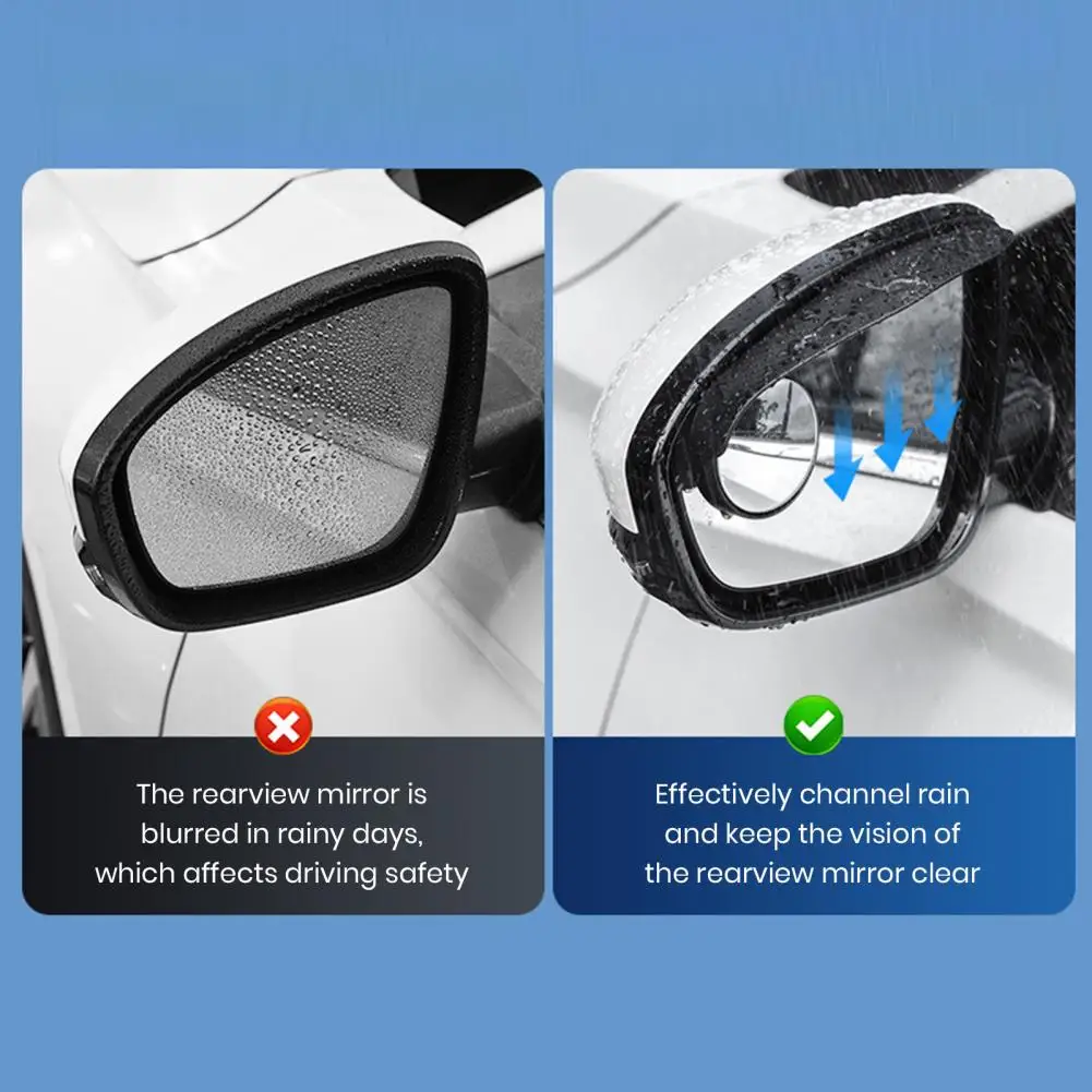 Rearview Mirror Rain Deflector Frameless 360 Degree Wide Angle Car Rearview Blind Spot Mirror for Parking Assistance Rain