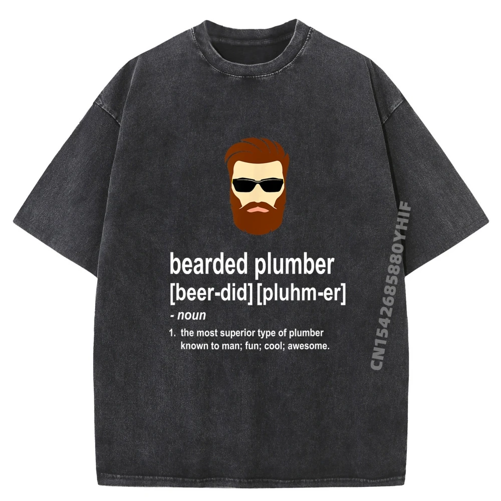 

Забавный подарок для сантехника с коричневой бородой для мужчин, мужские рубашки с изображением сына сантехника, женская футболка с коротким рукавом, роскошный дизайн, стираные топы