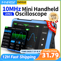 FNIRSI New DSO510 DSO152 DSO153 Mini Handheld Digital 2 IN 1 Oscilloscope Portable 48MS/s 10MHz Bandwidth Electronic Repair Tool