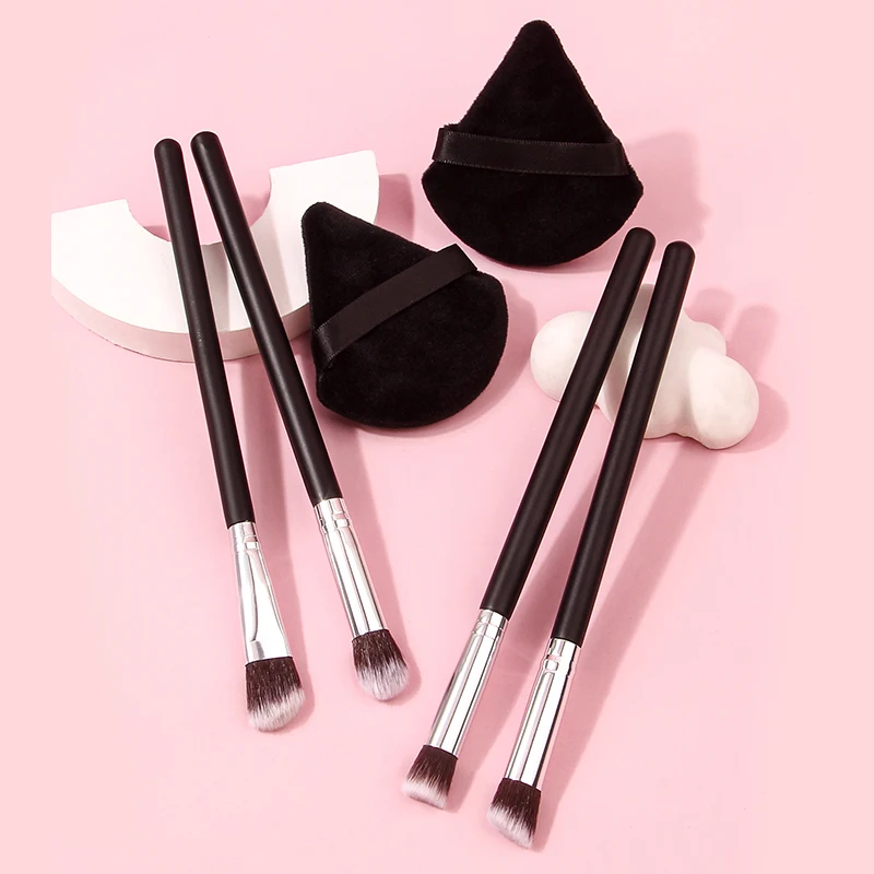 2/4/6 pieces high-quality makeup brush set, eyeshadow brush, smuder brush, eye cover brush & fan-shaped powder puff beauty tools