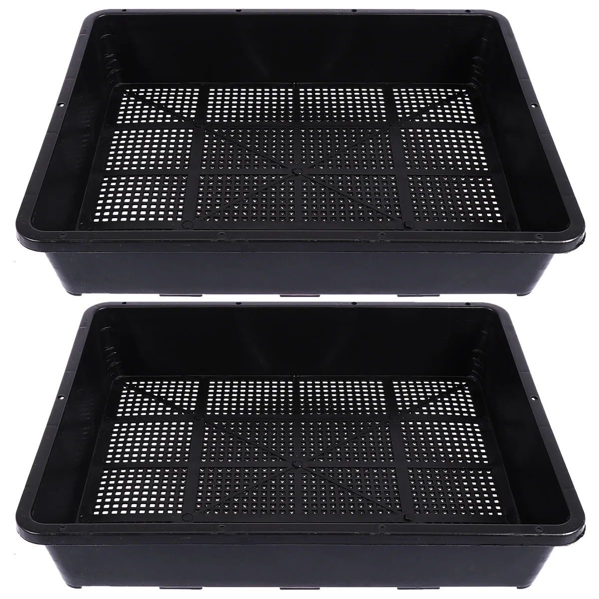 

2pcs Seedling Tray 37X30Cm Thickened Plastic Growing Tray For Home Garden Balcony Nursery Plates High Budding Rate Ventilated