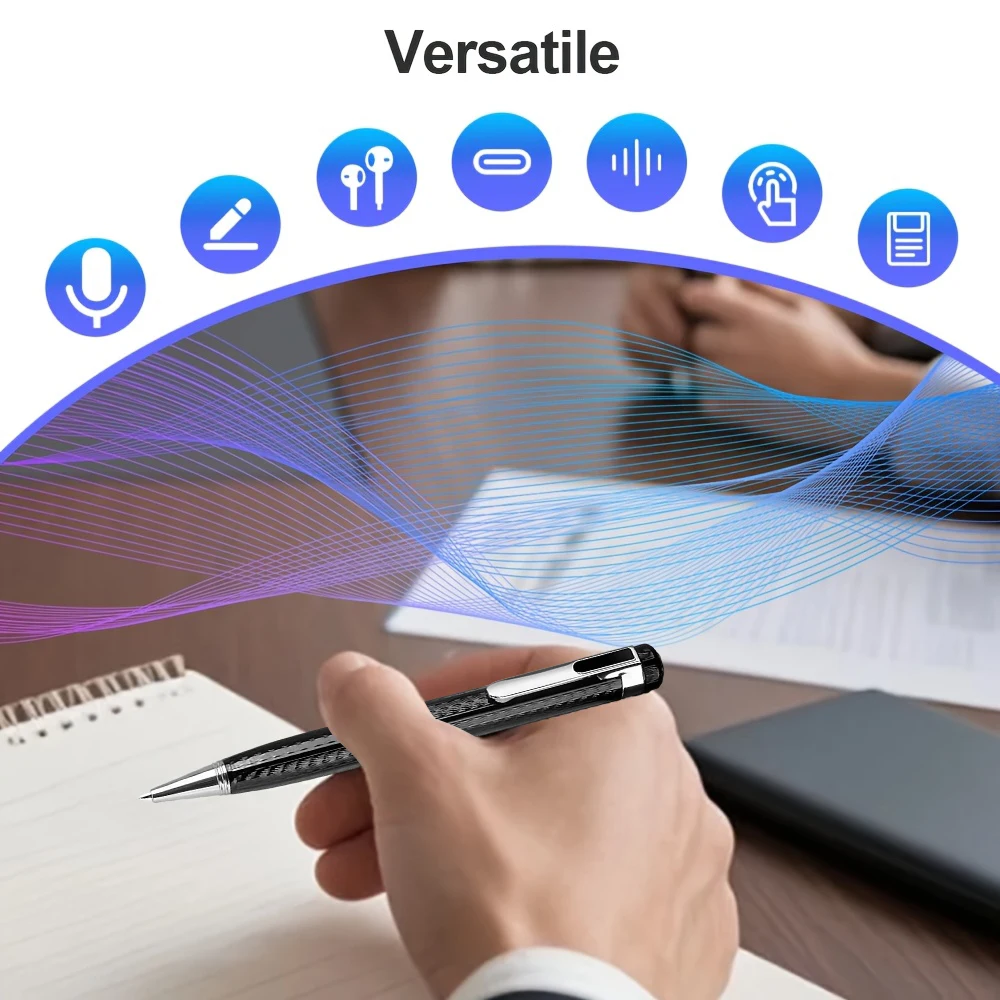 1/2 مسجل صوت صغير قابل لإعادة الشحن؛ تصميم تقليل الضوضاء مسجل صوت رقمي للمحاضرات/الاجتماعات/المقابلات/