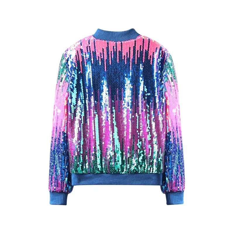 Spring Autumn Children's And Girls' Clothing With Glitter And Colorful Outfits, Trendy Girls' Jackets With Colorful Beads