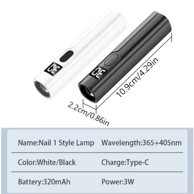 Mini lampada per unghie a LED portatile Mini lampada a LED UV ricaricabile per unghie Gel asciutto, resina senza fili che polimerizza la luce UV Mini essiccatore per unghie