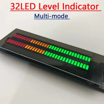 Indicatore di livello multimodale 32LED Visualizzazione dello spettro musicale Luce d'atmosfera Lampada ritmica audio stereo VU Meter DC 12V 24V Lettore AUTO