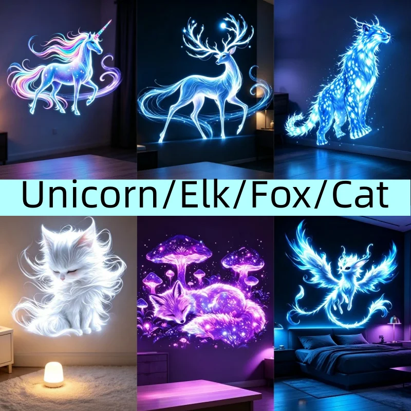 Dream Animal Starry Sky Projection Lamp, multiple patterns available, USB power supply, flexible hose, suitable for bedroom wall