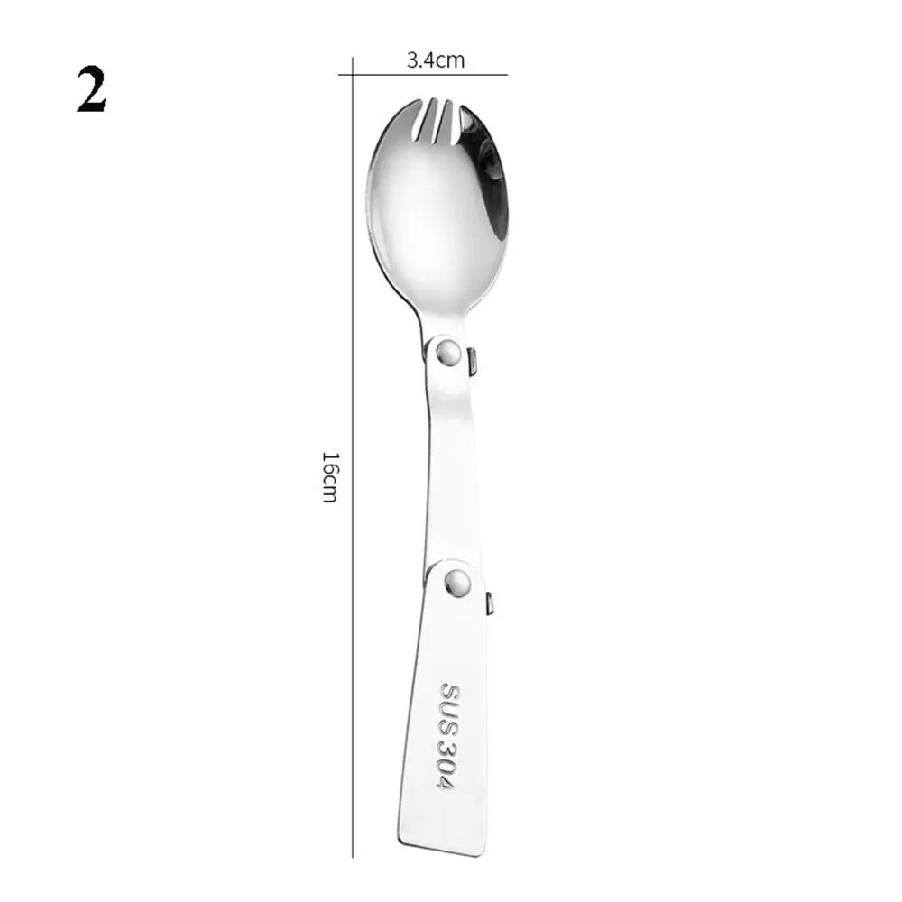 Light Small Outdoor Utensil Stainless Pocket Spoon Fork Foldable Forks Travel Camping Tool Folding Cookware