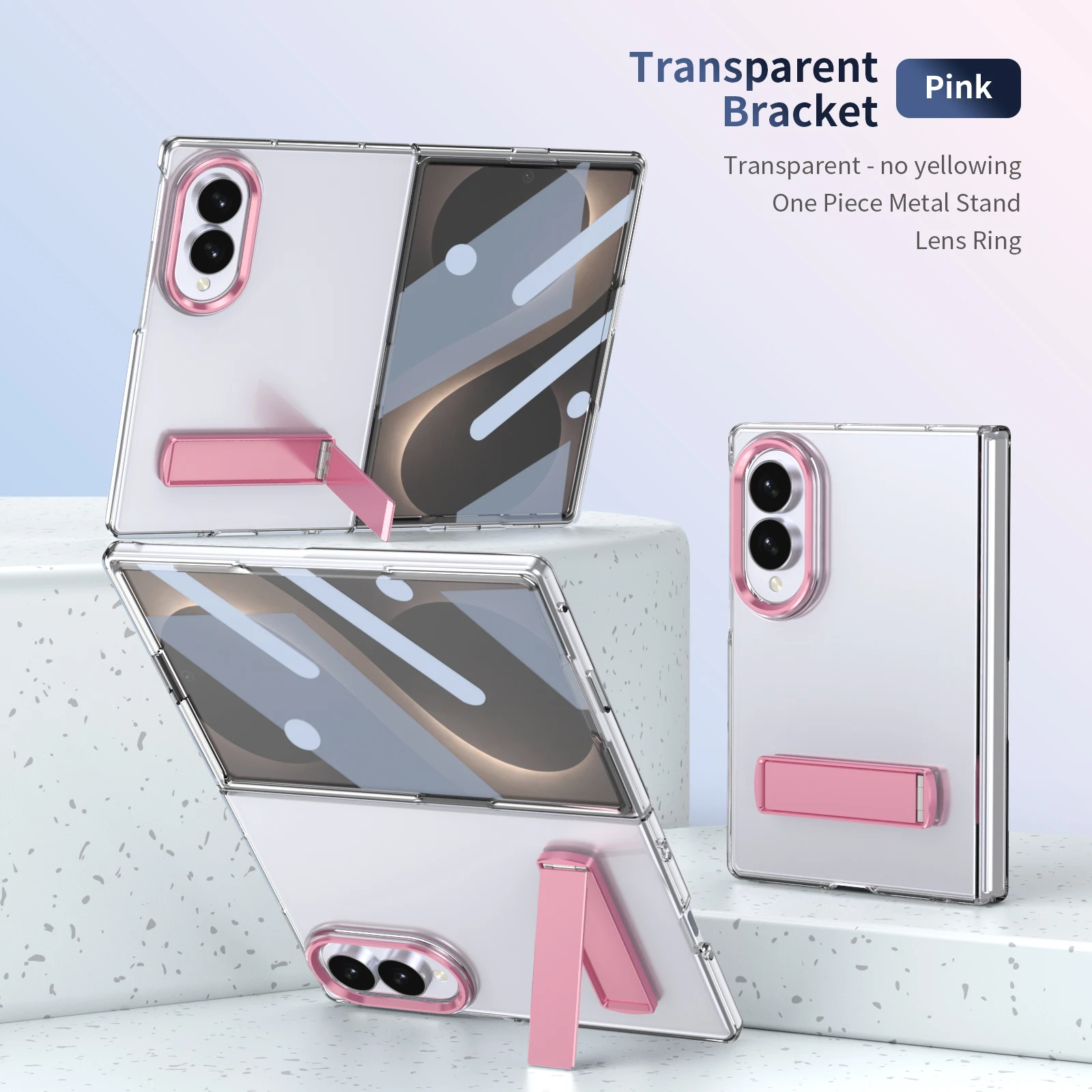 For Samsung Galaxy Z Fold 8 Case Skin-Friendly Transparent Bracket With Tempered Glass Shockproof Protection Cover Accessories