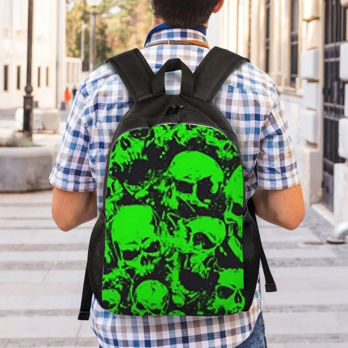 Ghost Skull Print Luminous Horror Night Halloween Backpack Student Boys Girls BookBag School Bag Laptop Shoulder Bags