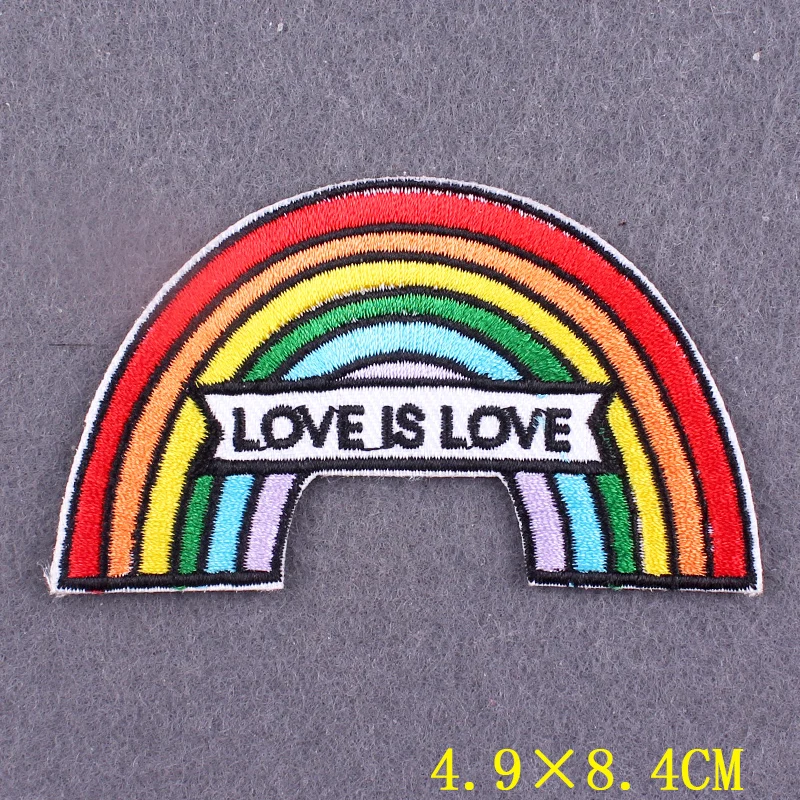 Rainbow Patches On Clothes Gay Pride LGBT Patch Iron On Patches For Clothing Stripes DIY Love is Love Badges Appliques Sticker