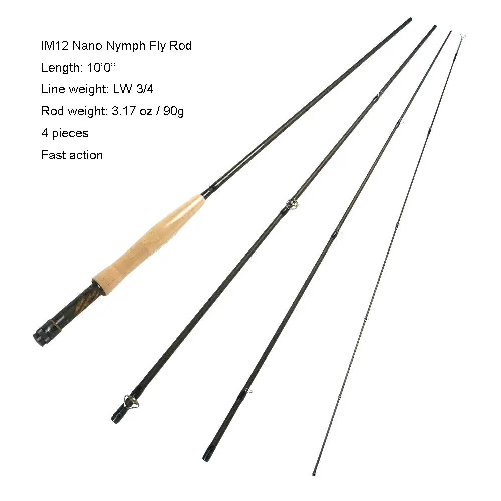 

Aventik IM12 3wt 10ft 4SEC Fast Action Nymph Fly Rod 90g Light Fly fishing Rod For Nymph Fishing Better Than Redington Rod L