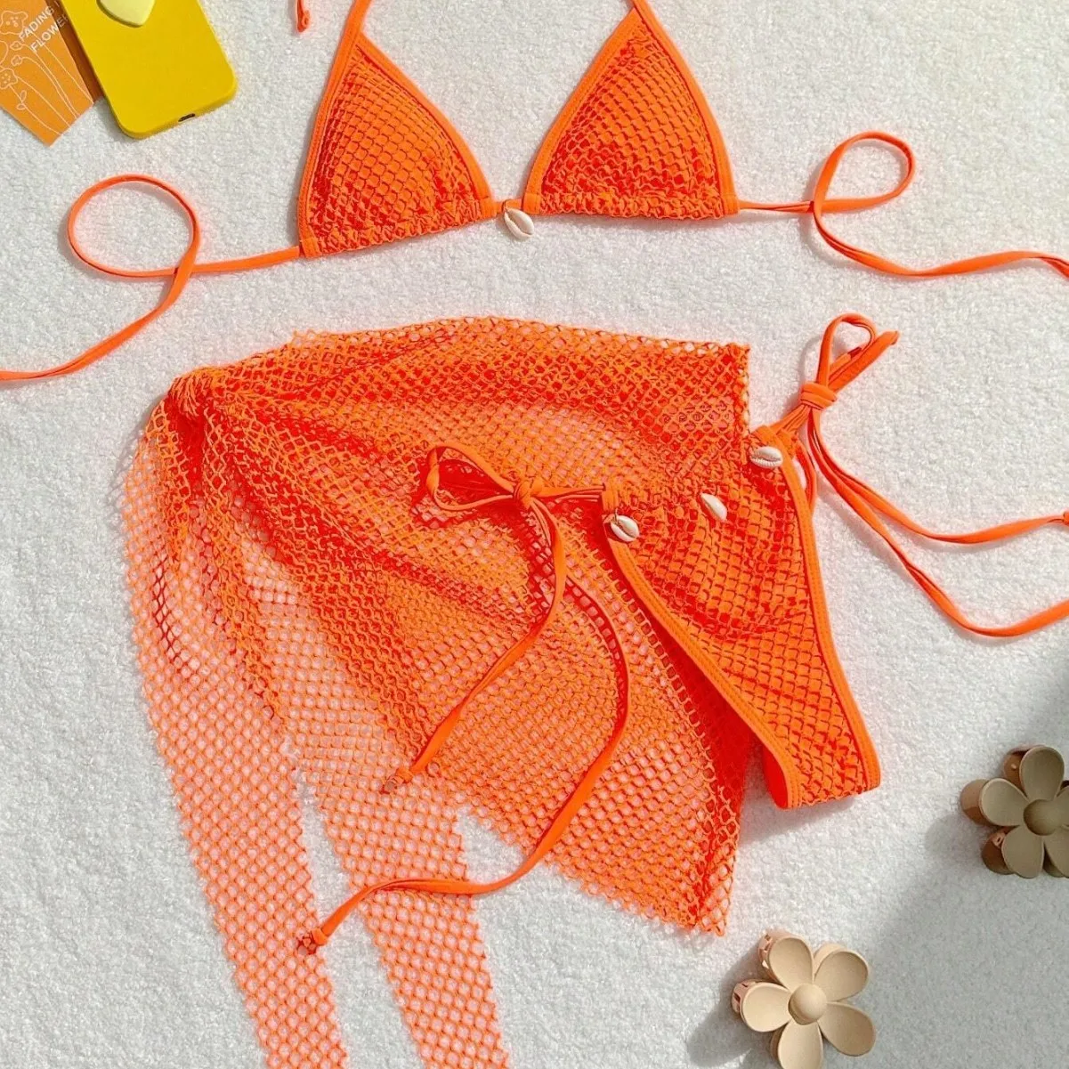 

Swimwear Women Fashion Swimsuit Mesh Three Piece Split Bikini Women's Swimsuit Sexy Bikini