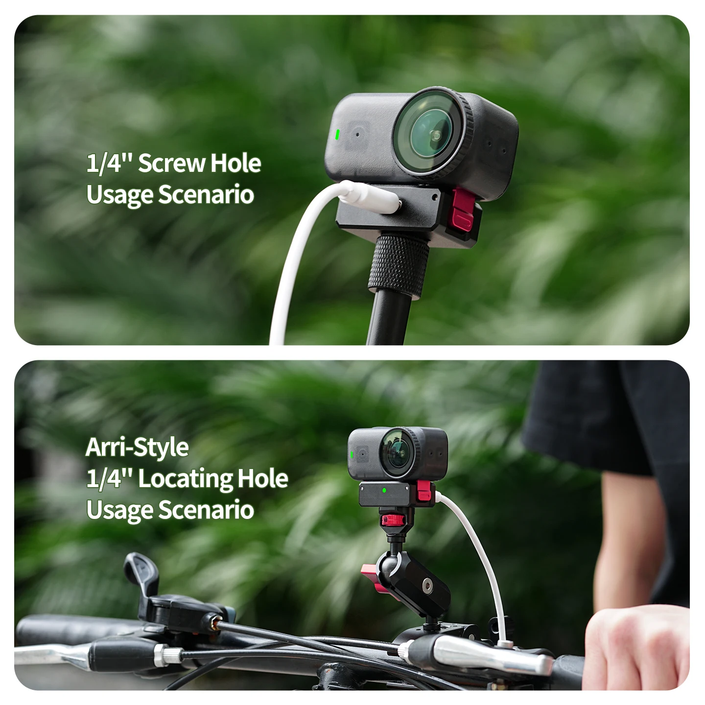 Langlebige Aluminium-Magnetische Schnellverschluss-Ladestation für DJI Osmo Nano Action-Kamera Magnet-Doppelbefestigung Kugelkopf Fahrradhalterung – Detail 7