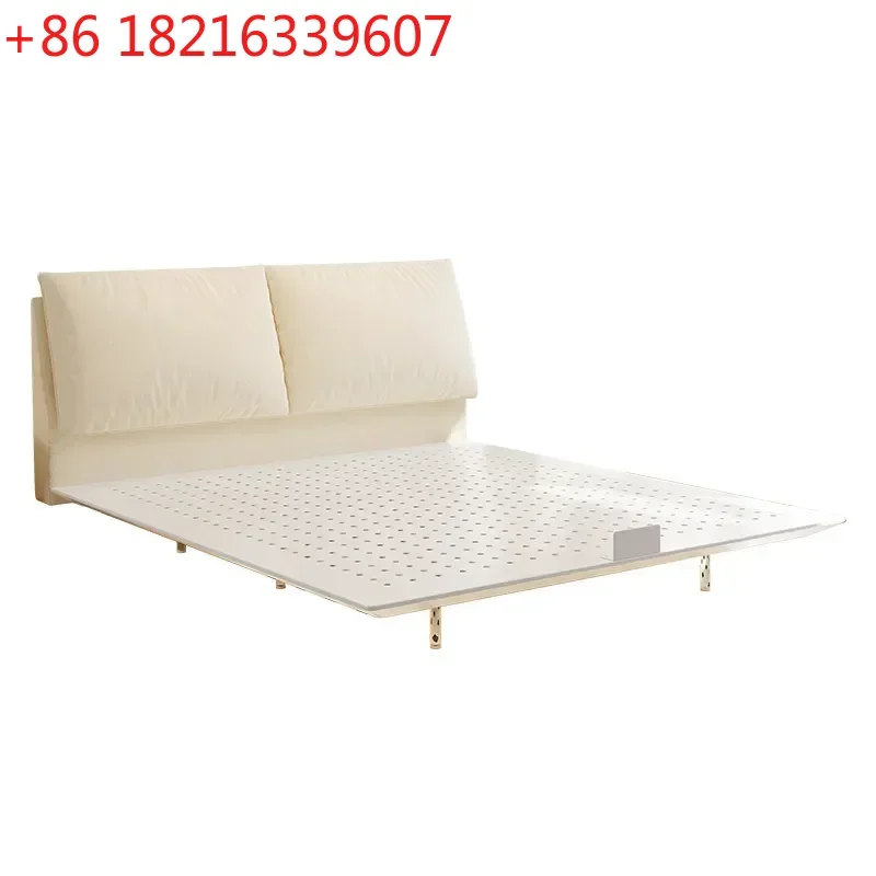 YAO Cloud Soft Upholstered Carbon Steel Frame Bed Cream Style Snow Neil Cat Claw Double Suspended Fabric Bed