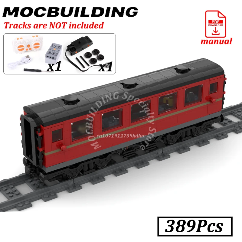 

Длинная карета с мотором PF Модель Железнодорожный автомобиль RC MOC Строительные блоки Кирпичные игрушки Креативный строительный подарок Подарок на день рождения