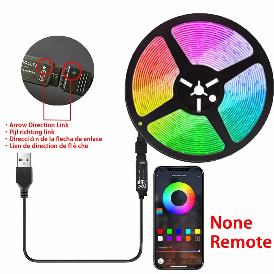 LED 5050 Light Strip 5M 10M 20M 40M RGB TV Background Light Bluetooth Control USB Game Room Family Party Decorative Light Strip, image 7