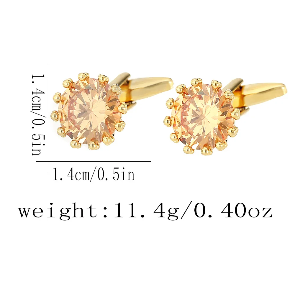 Neue Kristall Runde Manschettenknöpfe für Männer und Frauen Gold Silber Farbe Strass Französisch Hemd Manschettenknöpfe Hochzeiten Business Schmuck – Detail 1