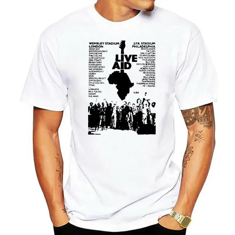 T-SHIRT LIVE AID CONCERTO EVENTO 1985 WE ARE THE WORLD ANNI 80 1 S-M-L-XL-2XL-3XL