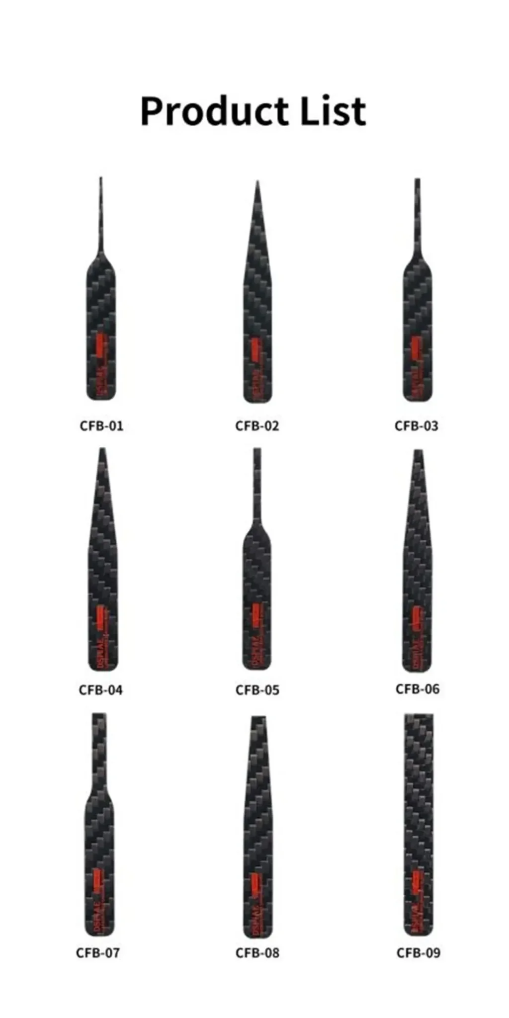 DSPIAE CFB-S01 CFB-S02 CFB-S03 Model Sanding Stick for Gundam Military Model Alien Carbon Fiber Sanding Board Ultra-thin Stick
