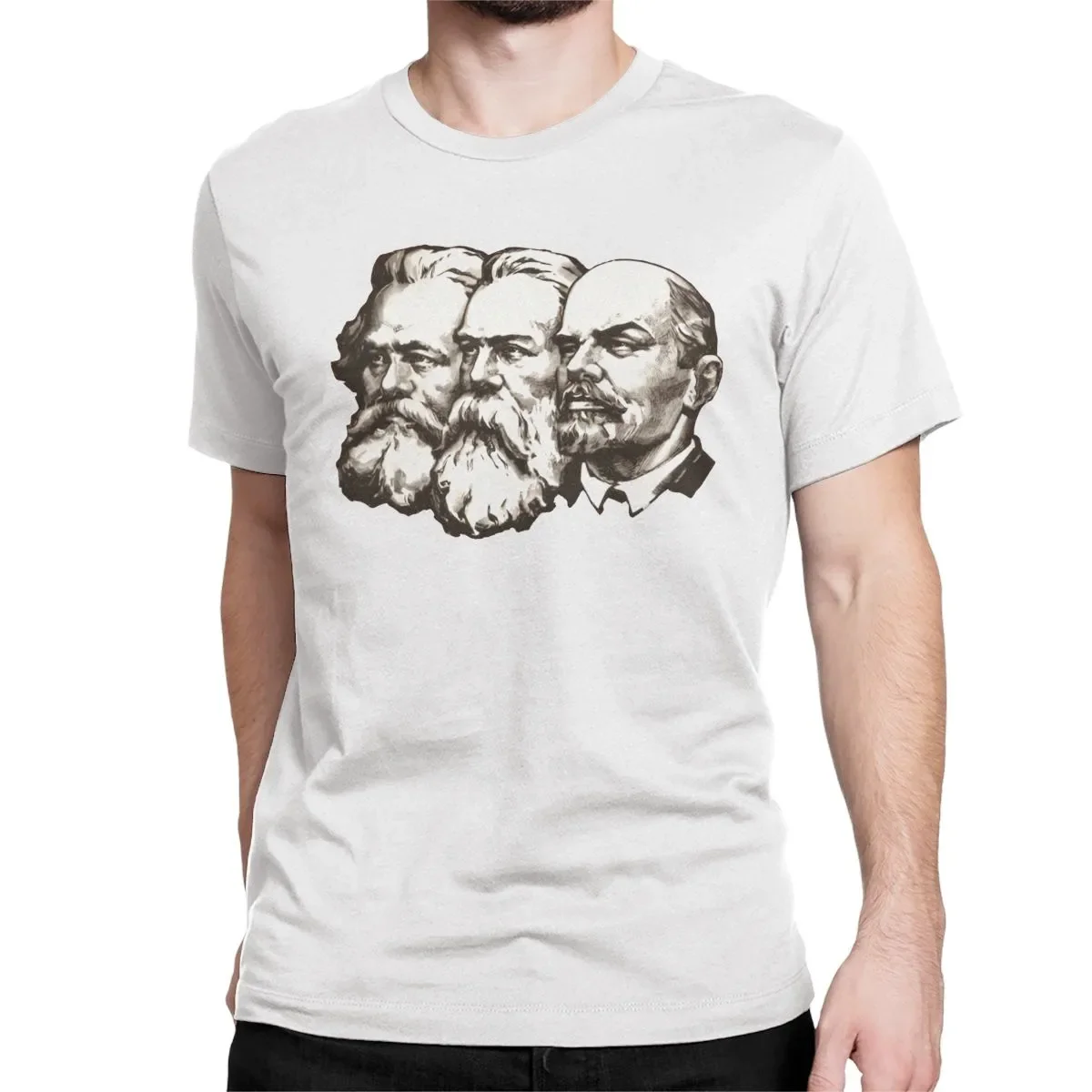 Communist  Ussr Comrades T-shirt Vintage  Men Camisetas Tee Marx Engels and Lenin The Soviet Union Graphic Tshirts